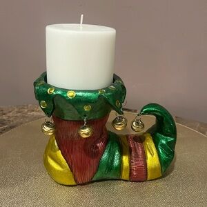 Elf Shoe Holiday Candle Holder